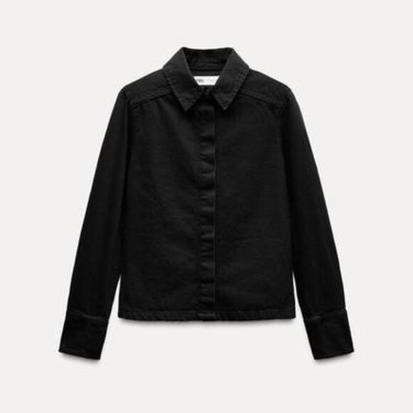 NWT ZARA SLIM DENIM SHIRT ZW COLLECTION - MEDIUM.  Never Worn - Picture 1 of 13